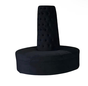 Black Tufted Round Sofa