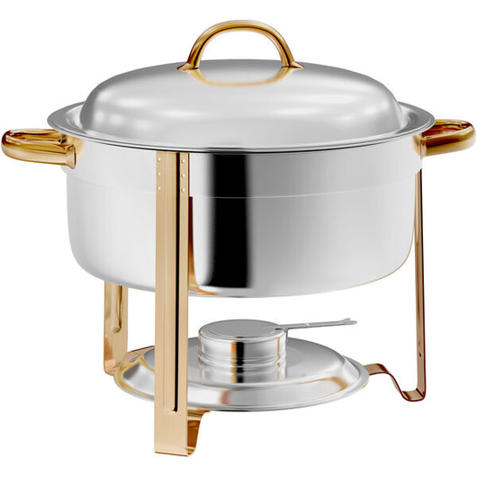 8 Qt. Round Gold Accent Soup Chafer