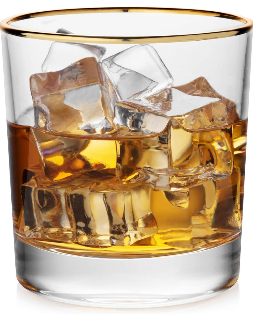 12 Oz. 24K Gold Rim Rocks Glass – 3 Little Birds Event Planning