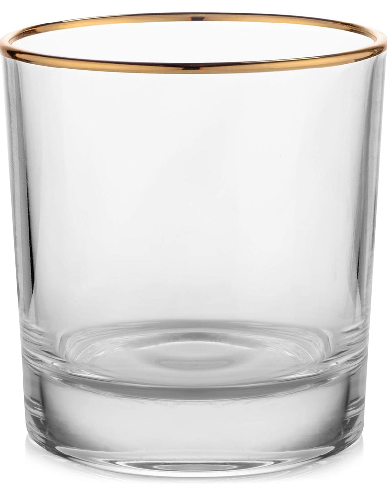 Red Rimmed Rocks Glass 12 Oz. 24K Gold Rim Rocks Glass – 3 Little Birds Event Planning