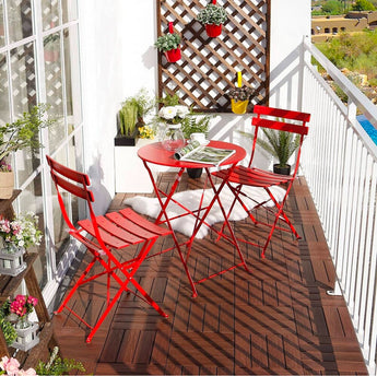 Red Bistro Table & Chair Set