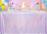 90” x 132” Lilac Shiny Stretch Tablecloth