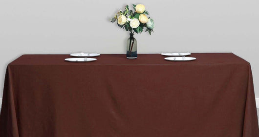 90” x 156” Brown Polyester Table Drape