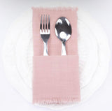 Dusty Rose Fringe Linen Napkin