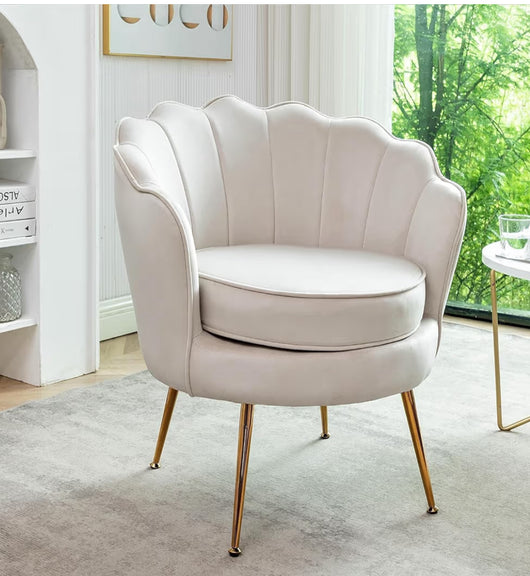 Ivory Velvet Hendrix Chair