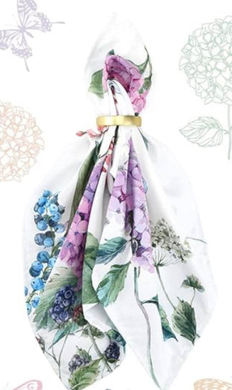 Butterfly Hydrangea Watercolor Napkin