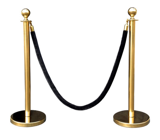 Gold Stanchion With Black Velvet Rope