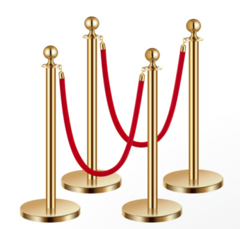 Gold & Red Velvet Stanchions