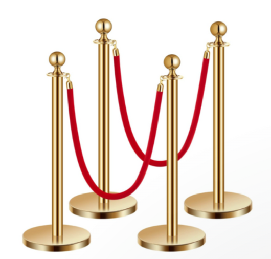 Gold & Red Velvet Stanchions