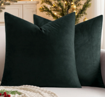 Green Velvet Throw Pillow