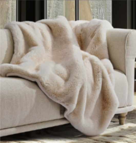 Faux Fur Throw Blanket - Arctic White
