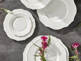 10" White Magnolia Dinner Plate