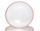 13" Rose Gold Bead Acrylic Charger Plates
