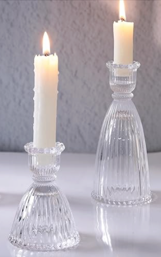 Assorted Striped Fluted Taper Candle Holder