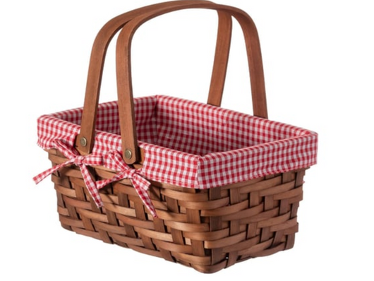 Red & White Gingham Picnic Basket