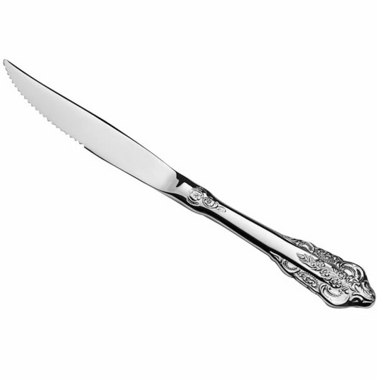 Silver Ornate Steak Knife