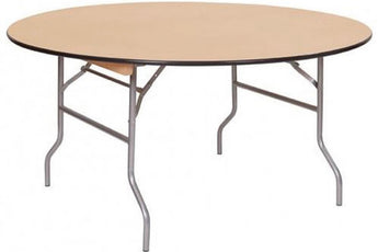 60” Round Wood Table (Seats 8-10)