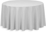 120" Round Silver Gray Polyester Table Drape