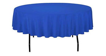 90” Royal Blue Round Polyester Table Drape