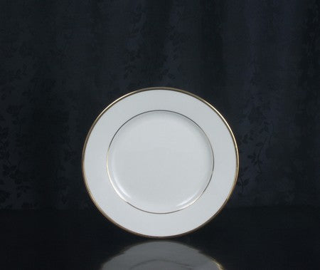 8 1/4” Salad/Dessert Plate - Classic Ivory Rim - Double Gold Bands