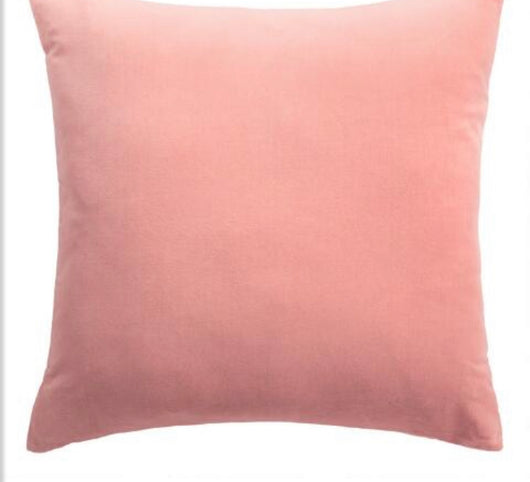 Salmon Pink Velvet Throw Pillow