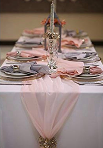 Blush Chiffon Table Runner