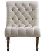 Oatmeal Armless Curved Accent Chair