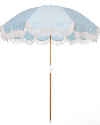 5.5' Santorini Blue Fringe Umbrella