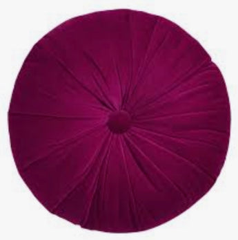 Round Raspberry Pintuck Throw Pillow