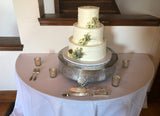 Round Ornate Silver Cake Stand