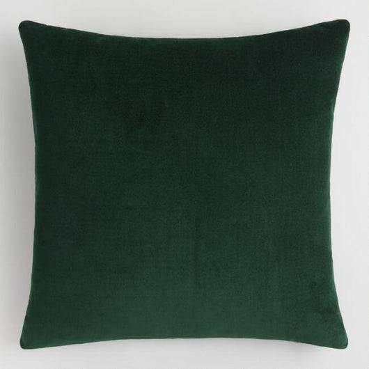 Square Hunter Green Velvet Throw Pillow