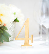 Gold Acrylic Table Numbers 1-10