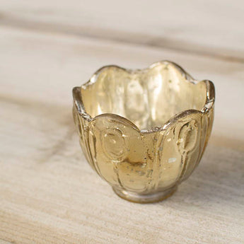 Blossom Gold Mercury Glass Tea Light Holder