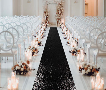 4' x 30' Black Sequin Runner