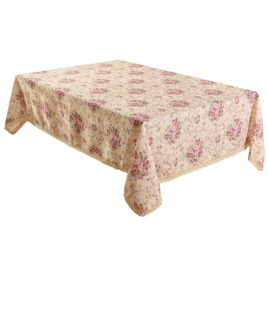 55” x 87” Vintage Pink Floral Rectangle Table Cloth