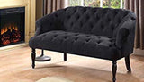 Charcoal tufted love seat