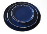 6" Navy Gold Rimmed Plate