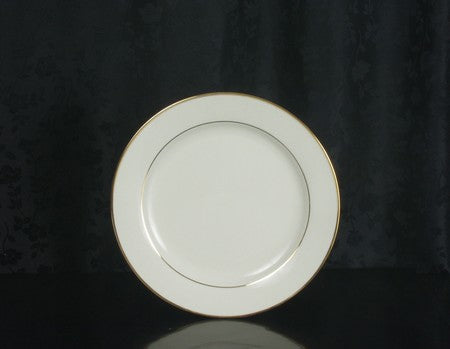9 1/8” - Classic Ivory Rim - Double Gold Bands Dinner Plate