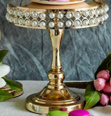 Gold Mirrored with Pearls Cake Stand