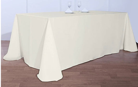 Ivory Queens Polyester Table Drape