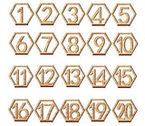 Wood Geometric Table Numbers 1-20