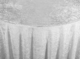 120” White Crushed Velvet Table Drape