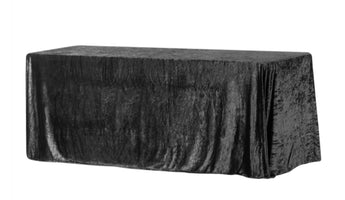 Black Velvet Queens Table Drape