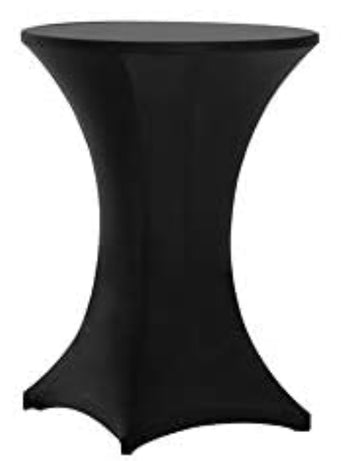 30x42 Cocktail Black Spandex Stretch Tablecloth