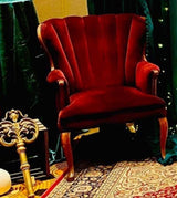 Red Velvet Vintage Accent Chair