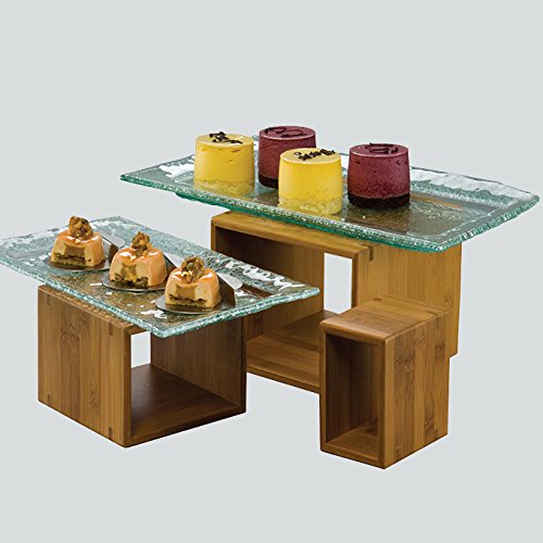 Bamboo Pastry Display Risers - Set of 3