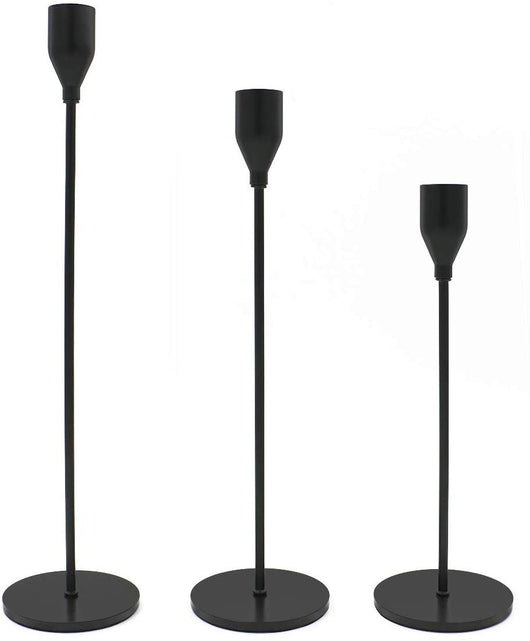 WillGail Matte Black Candle Holders