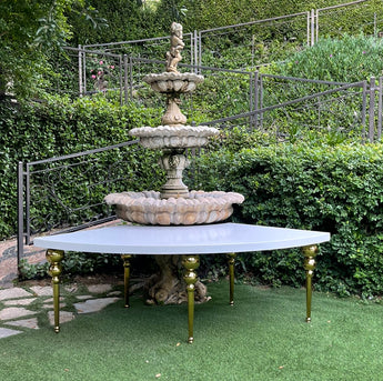 White & Gold Serpentine Table