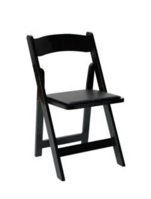 Black Resin Folding Padded Chair