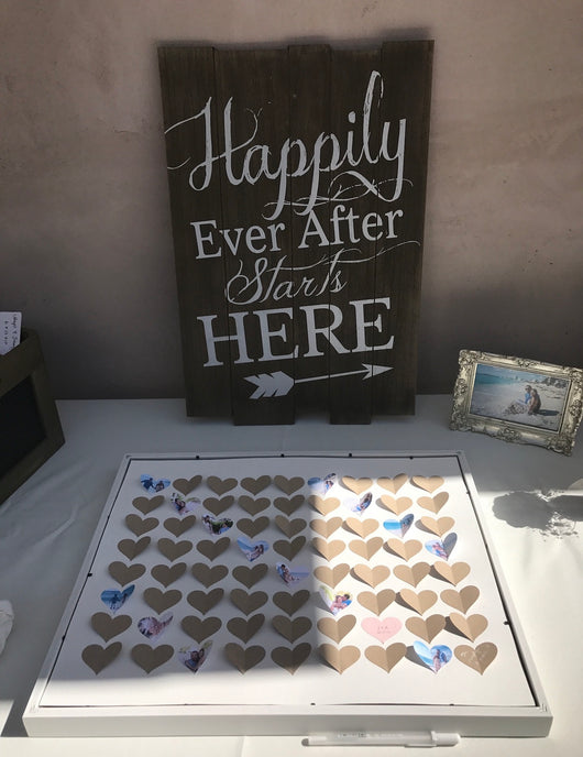 Rustic Wood “Happily Ever After Starts Here” Sign